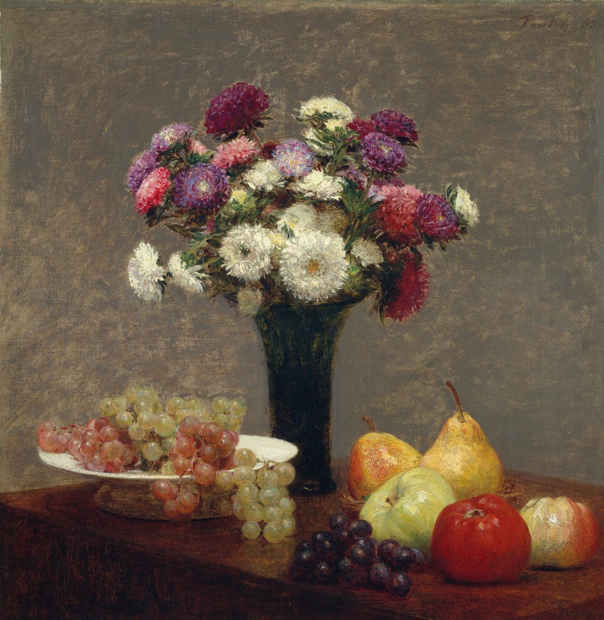 Astry i owoce na stole, 1868. autorstwa Ignace Henri Jean Fantin Latour