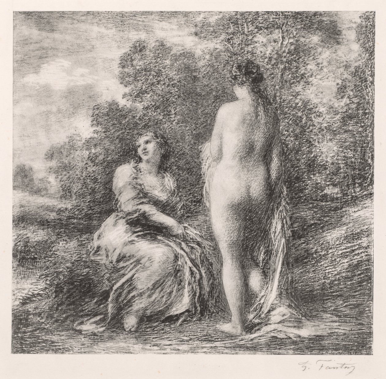 Kąpiących się autorstwa Ignace Henri Jean Fantin Latour