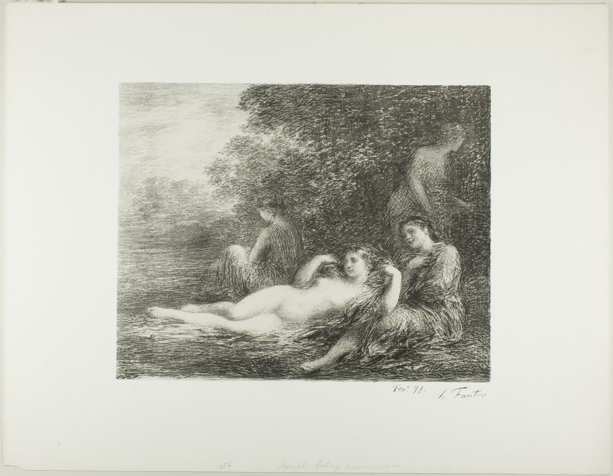 Kąpiące się kobiety, czwarty duży talerz autorstwa Ignace Henri Jean Fantin Latour