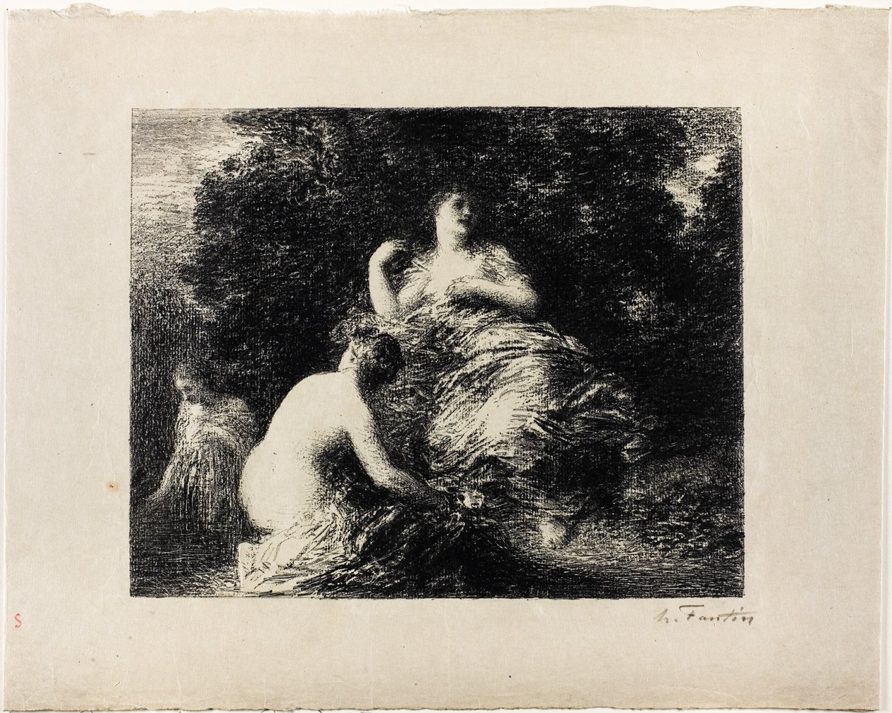 Kąpiel Kobiety, średni talerz autorstwa Ignace Henri Jean Fantin Latour