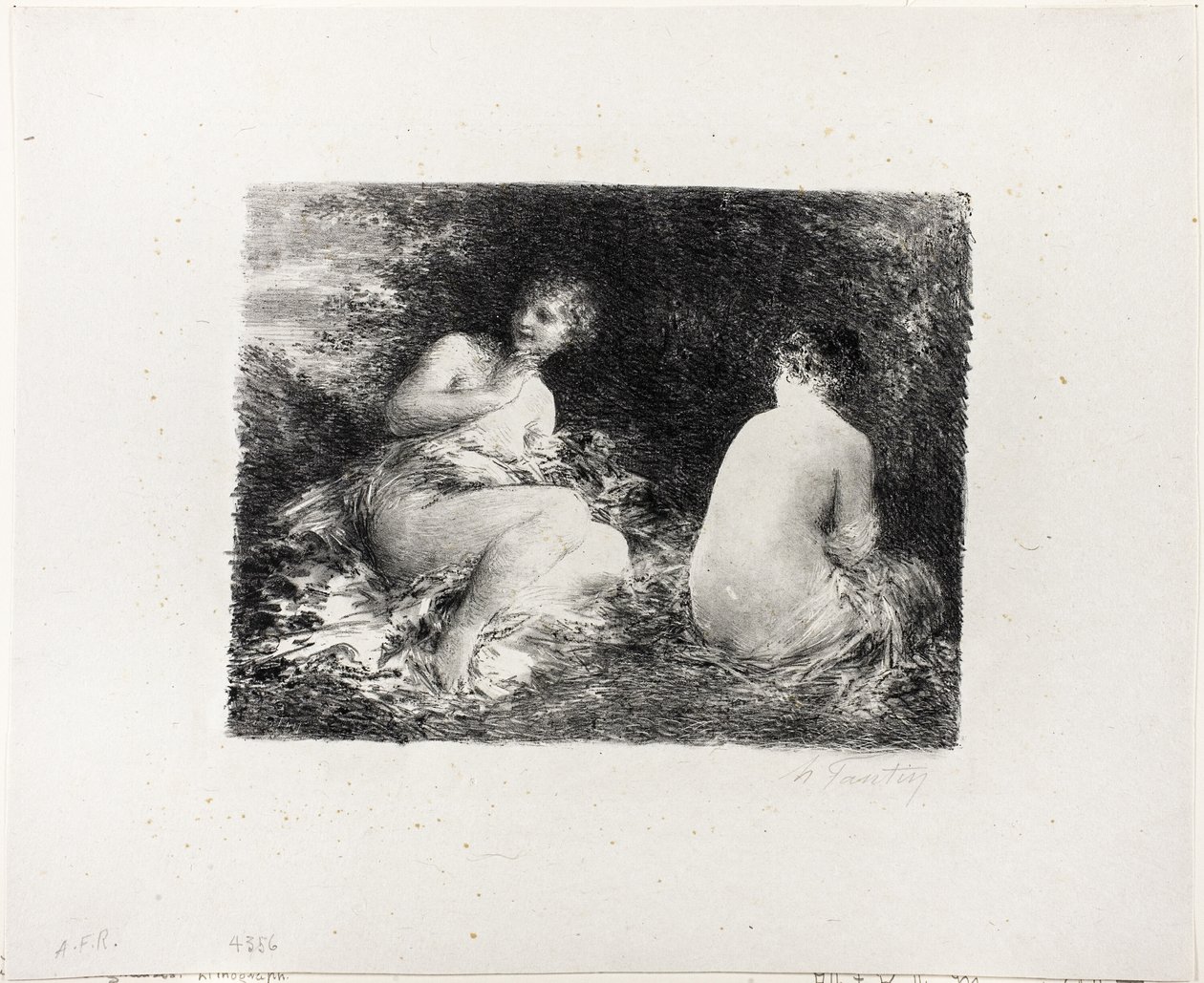 Kąpiel Kobiety, druga płyta średnia autorstwa Ignace Henri Jean Fantin Latour