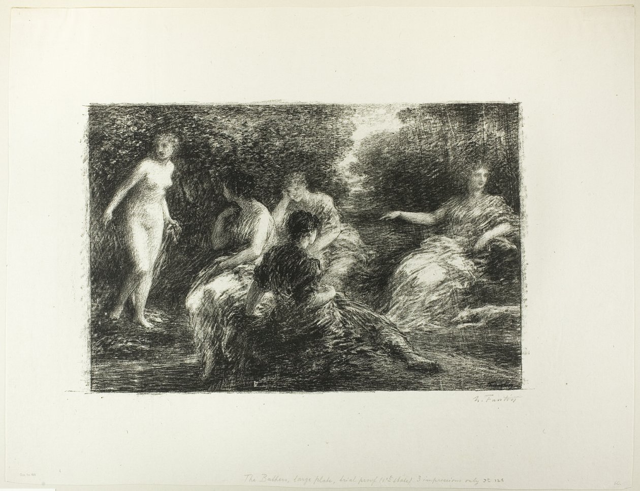 Kąpiące się kobiety, trzeci duży talerz autorstwa Ignace Henri Jean Fantin Latour
