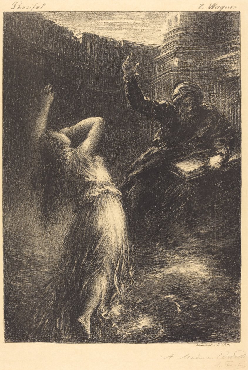 Ewokacja Kundry (druga płyta) autorstwa Ignace Henri Jean Fantin Latour