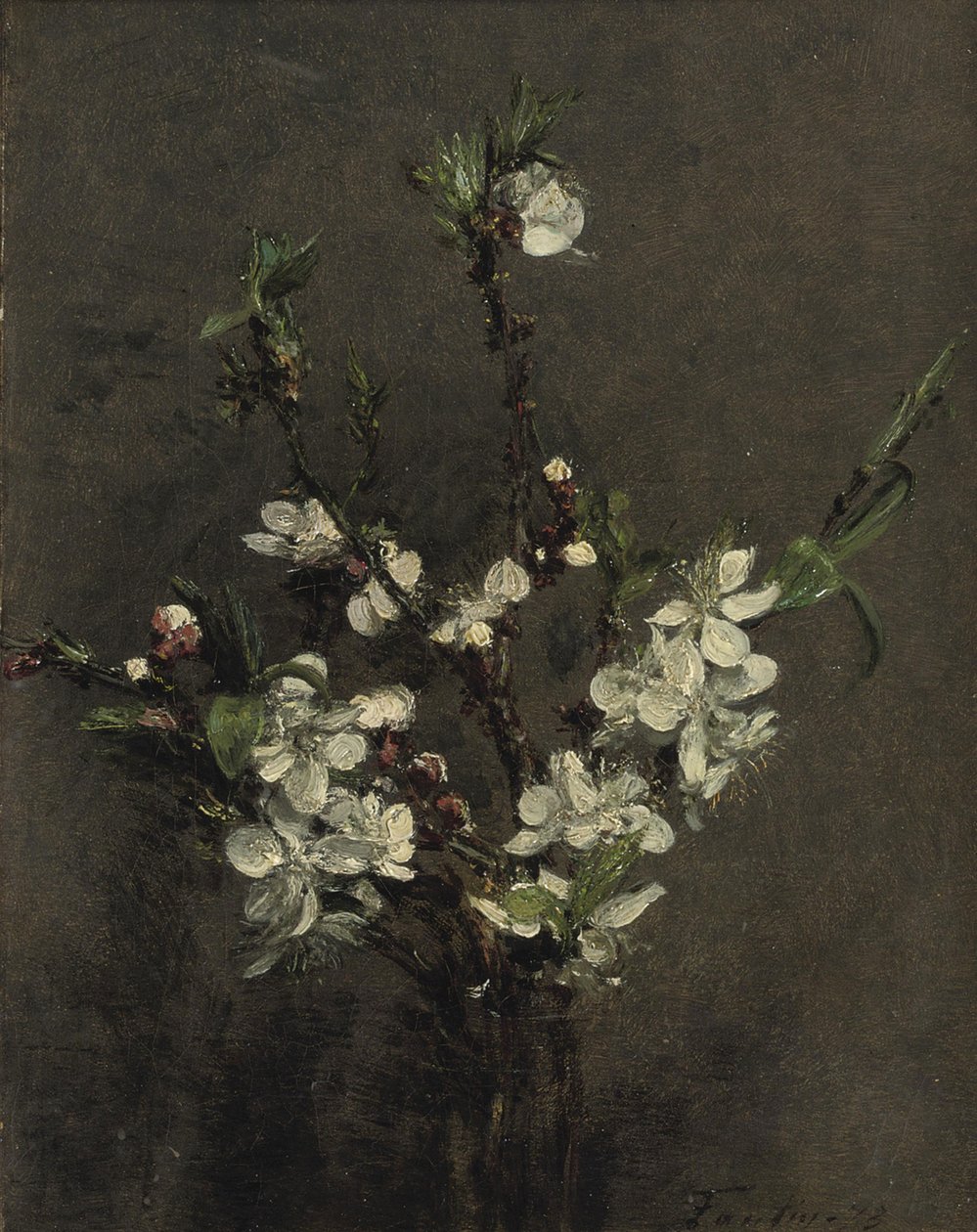 Kwiaty z drzew owocowych autorstwa Ignace Henri Jean Fantin Latour