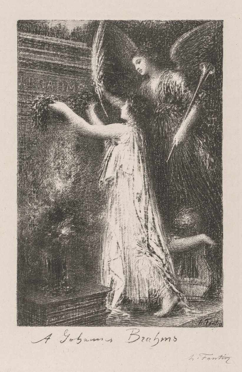 Do Johannesa Brahmsa autorstwa Ignace Henri Jean Fantin Latour
