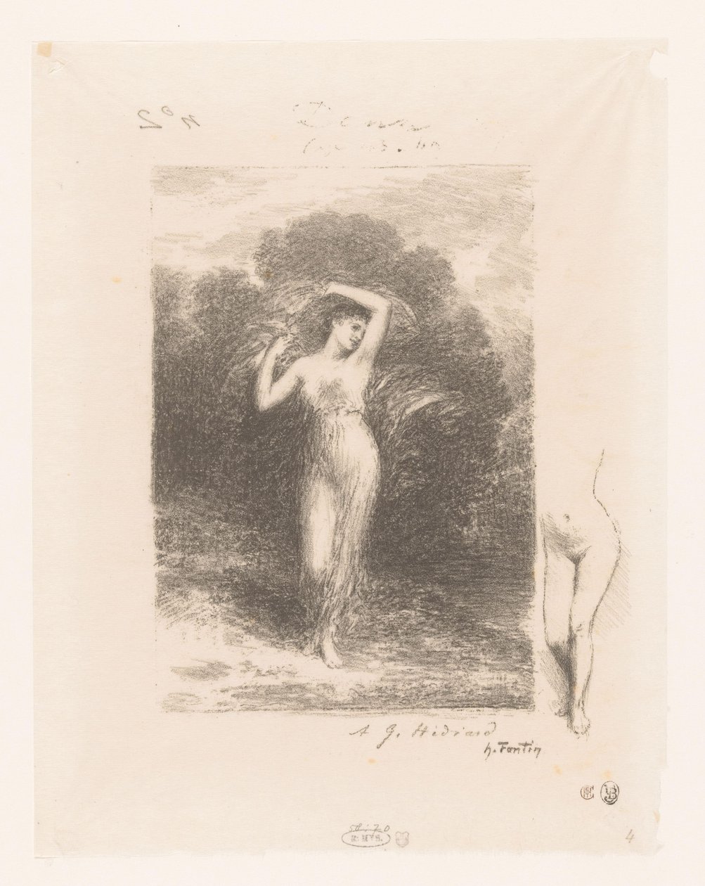 Jonge vrouw spotkał sjaal Młody pacjent Gedichten van André Chénier (tytuł serii) Ilustracje do wierszy André Chéniera (tytuł serii) autorstwa Ignace Henri Jean Fantin Latour