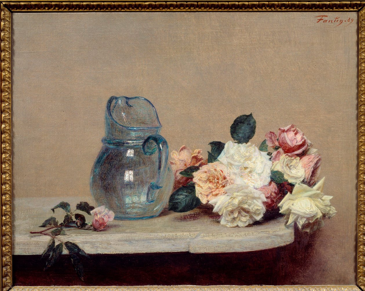 Róże Obraz Henri Fantina Latoura (Fantin-Latour autorstwa Ignace Henri Jean Fantin Latour