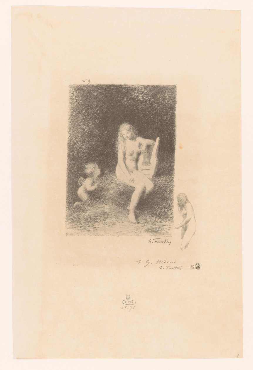 Muze van de muziek spotkał Amora Tak śpiewały kolejne najady XXI Gedichten van André Chénier (tytuł serii) Ilustracje do wierszy André Chéniera (tytuł serii) autorstwa Ignace Henri Jean Fantin Latour