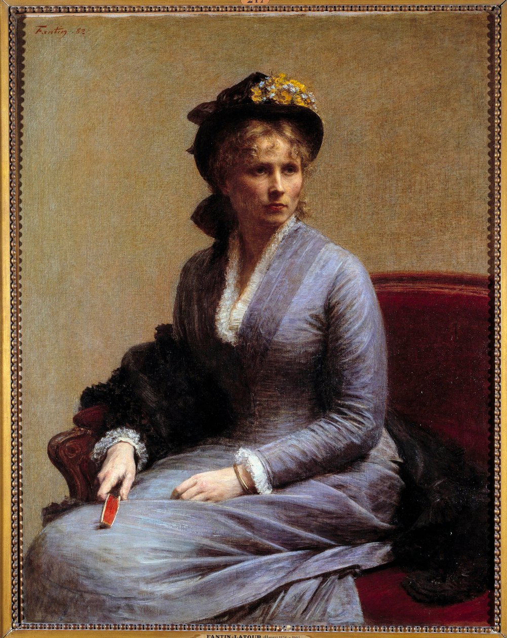 Portret Charlotte Dubourg (1850-1921) Jest siostrą żony artysty. Obraz Henri Fantina Latoura (Fantin-Latour autorstwa Ignace Henri Jean Fantin Latour