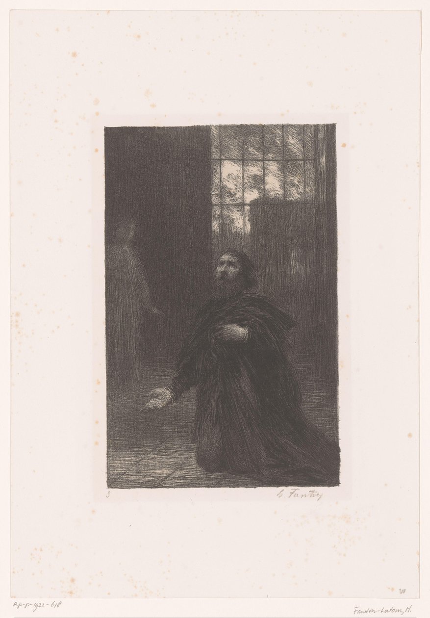 Rienzi modli się do Boga Rienzi. Akt V. Prière de Rienzi Życie i twórczość Richarda Wagnera (tytuł serii) autorstwa Ignace Henri Jean Fantin Latour