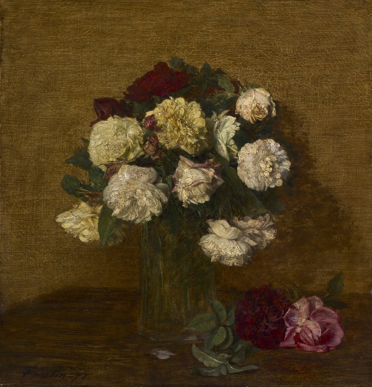 Róże w wazonie, 1878 autorstwa Ignace Henri Jean Fantin Latour