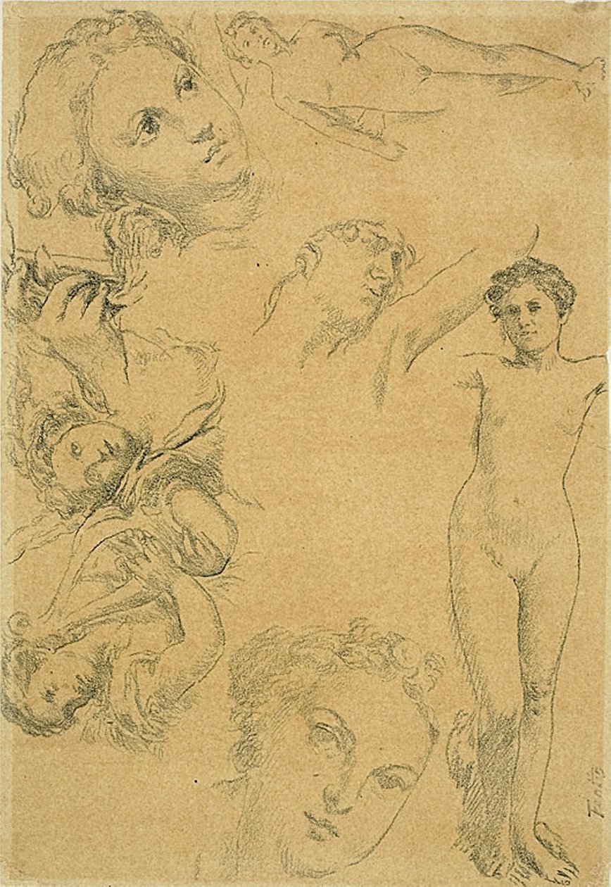 Arkusz opracowań (replika) autorstwa Ignace Henri Jean Fantin Latour