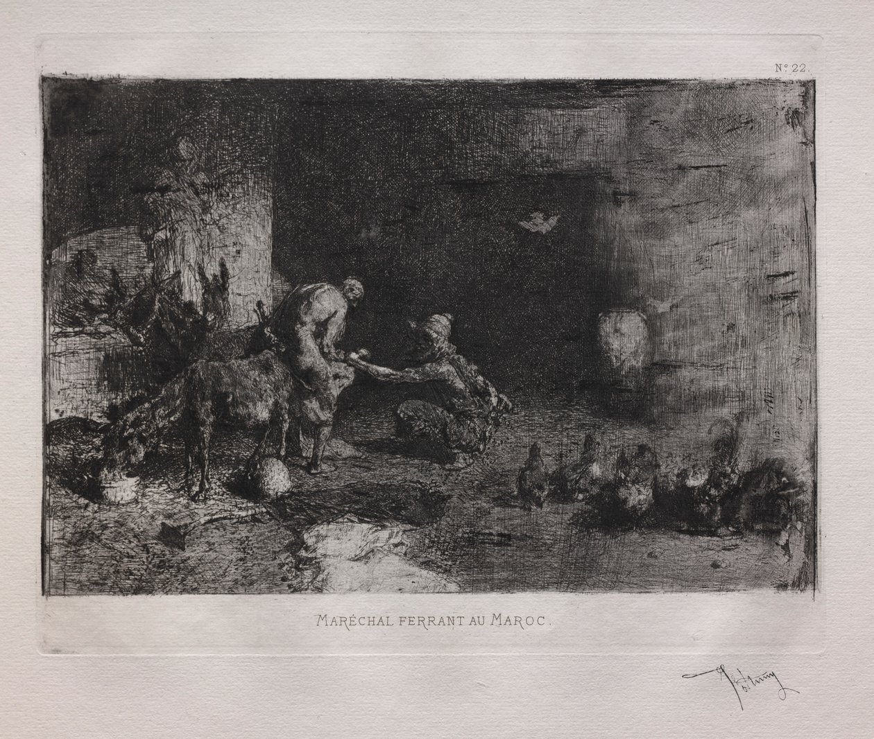 Podkuwanie muła w Maroku autorstwa Ignace Henri Jean Fantin Latour