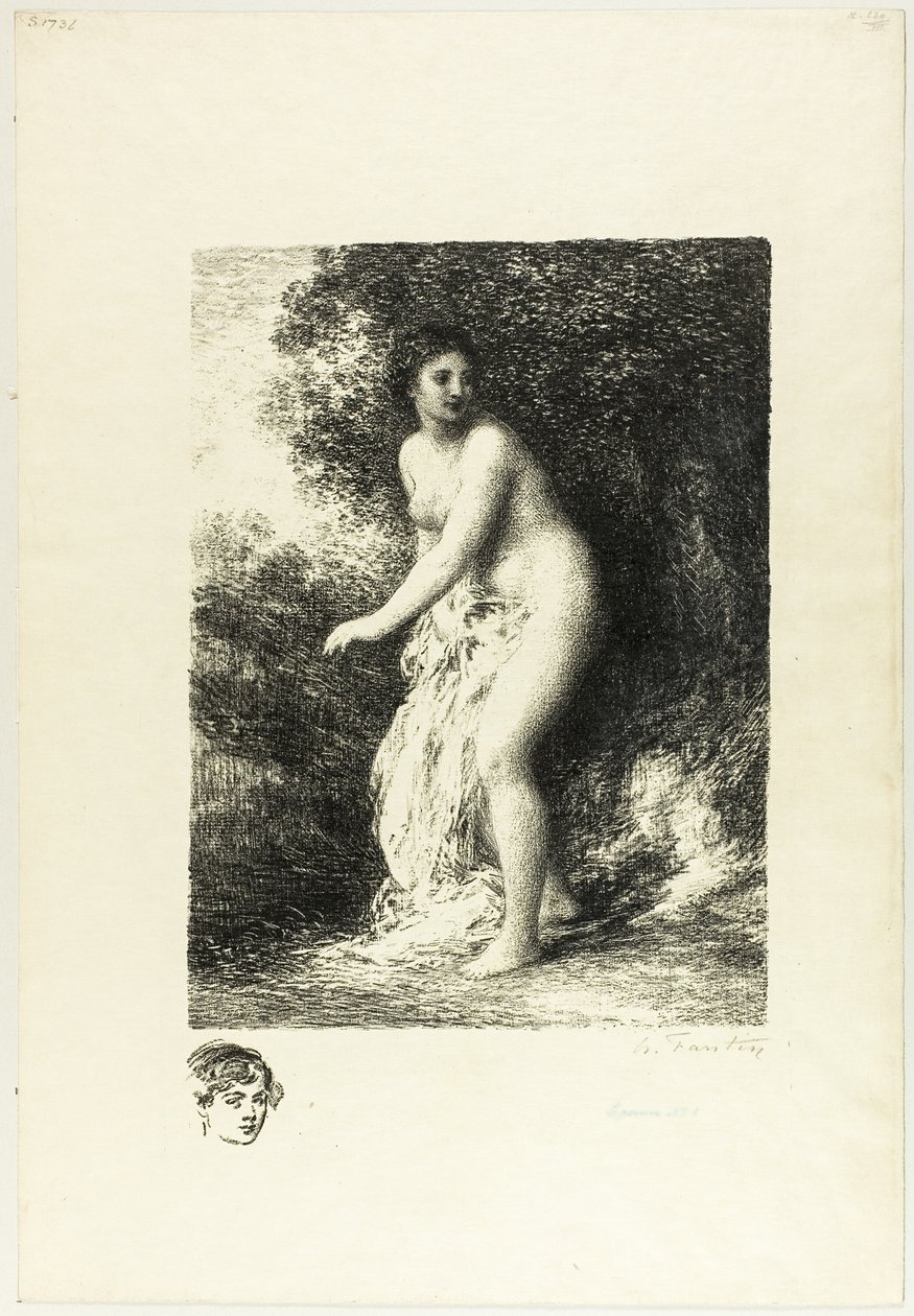 Kąpiący się na stojąco, drugi talerz autorstwa Ignace Henri Jean Fantin Latour