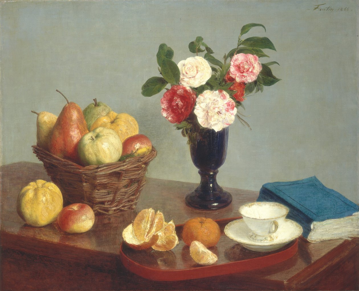 Martwa natura autorstwa Ignace Henri Jean Fantin Latour