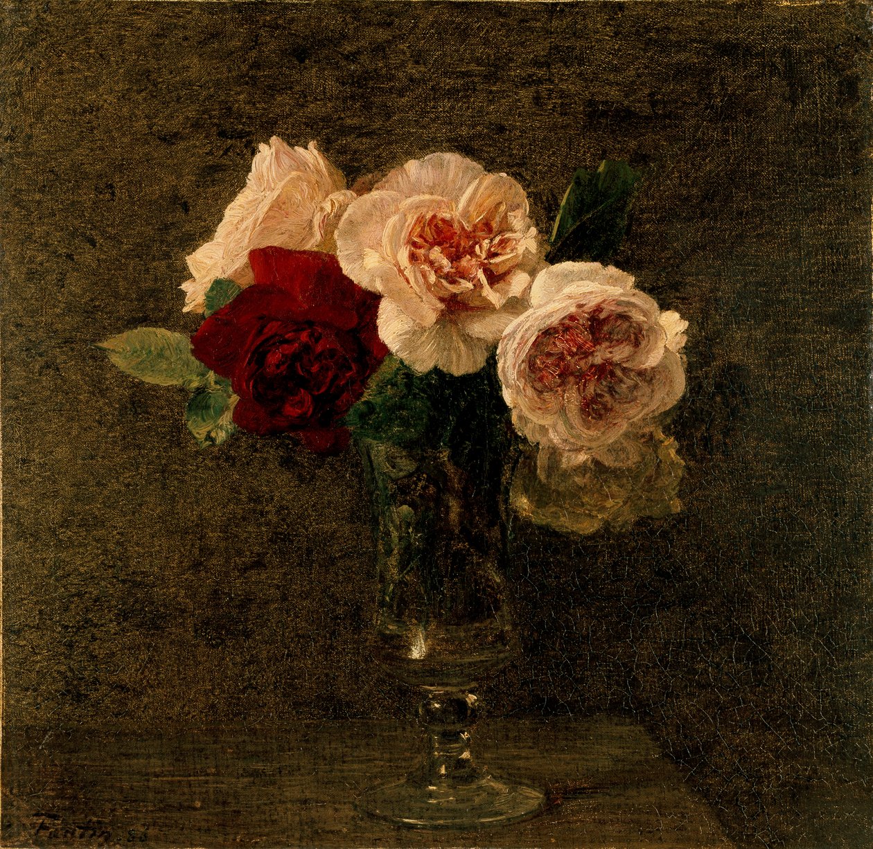 Martwa natura: różowe i czerwone róże, 1886 autorstwa Ignace Henri Jean Fantin Latour