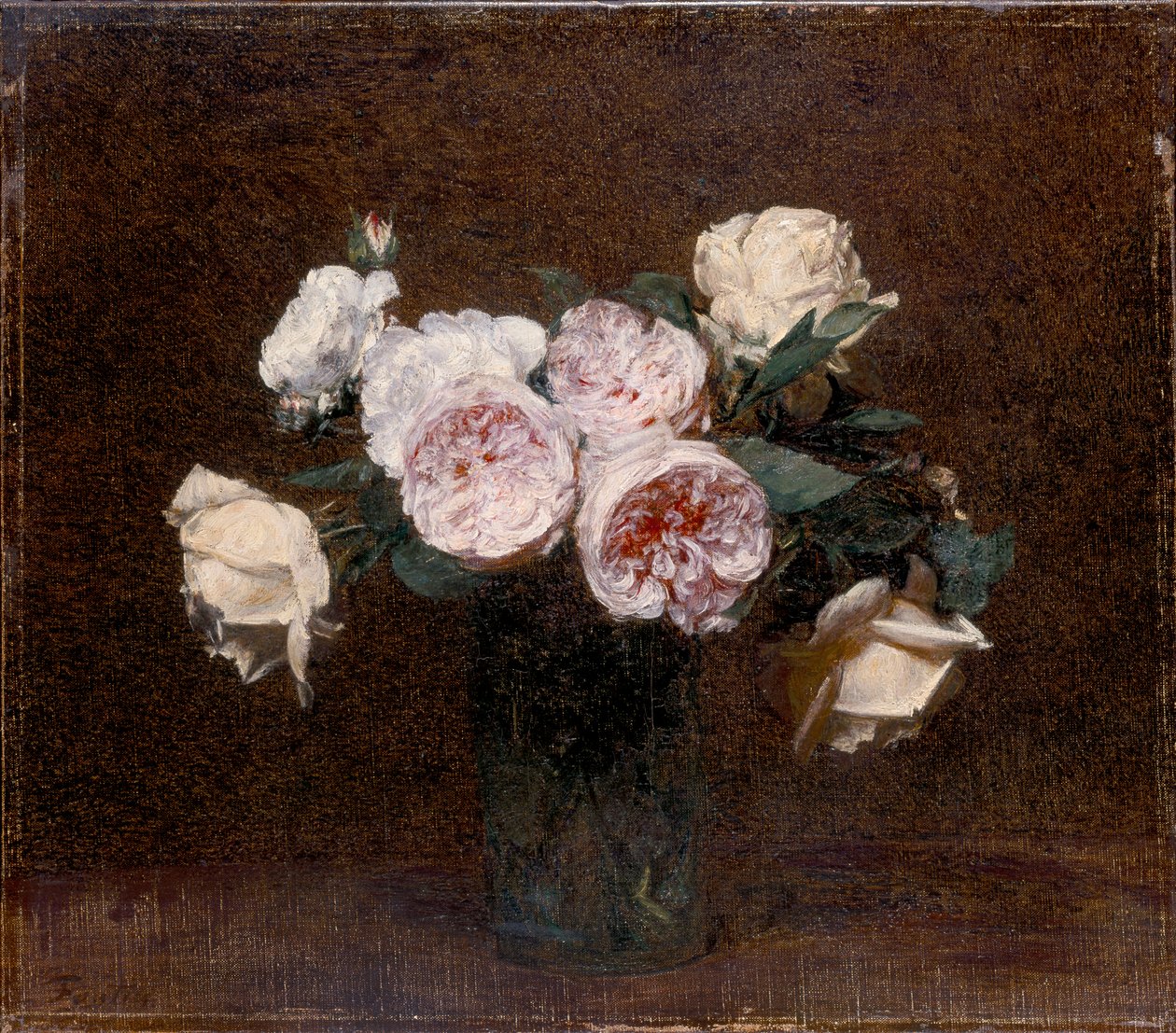 Martwa natura: różowe, białe i żółte róże, 1894 autorstwa Ignace Henri Jean Fantin Latour