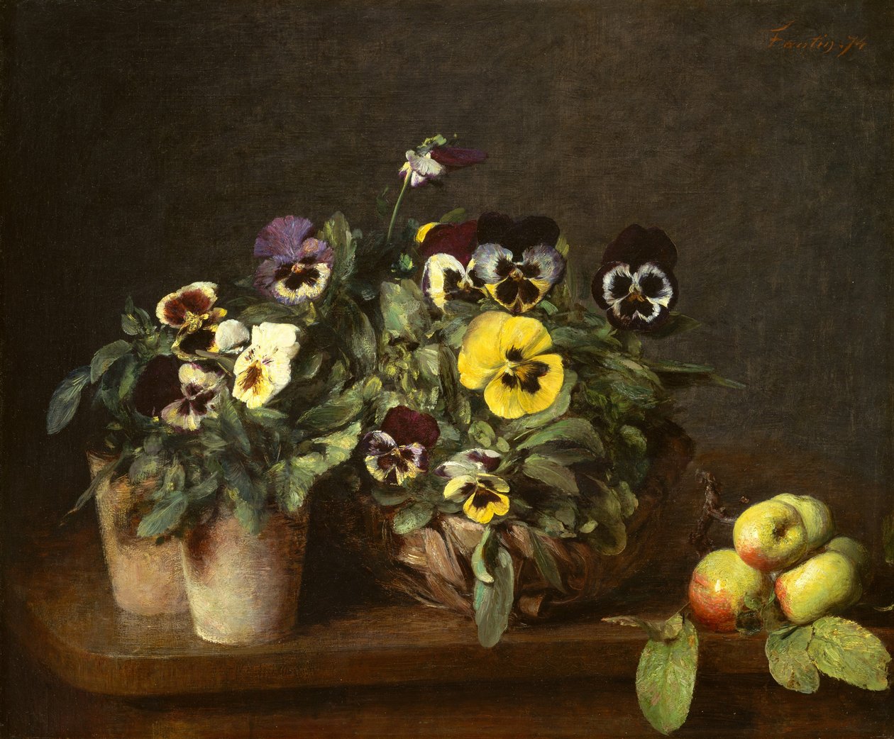 Martwa natura z bratkami, 1874. autorstwa Ignace Henri Jean Fantin Latour