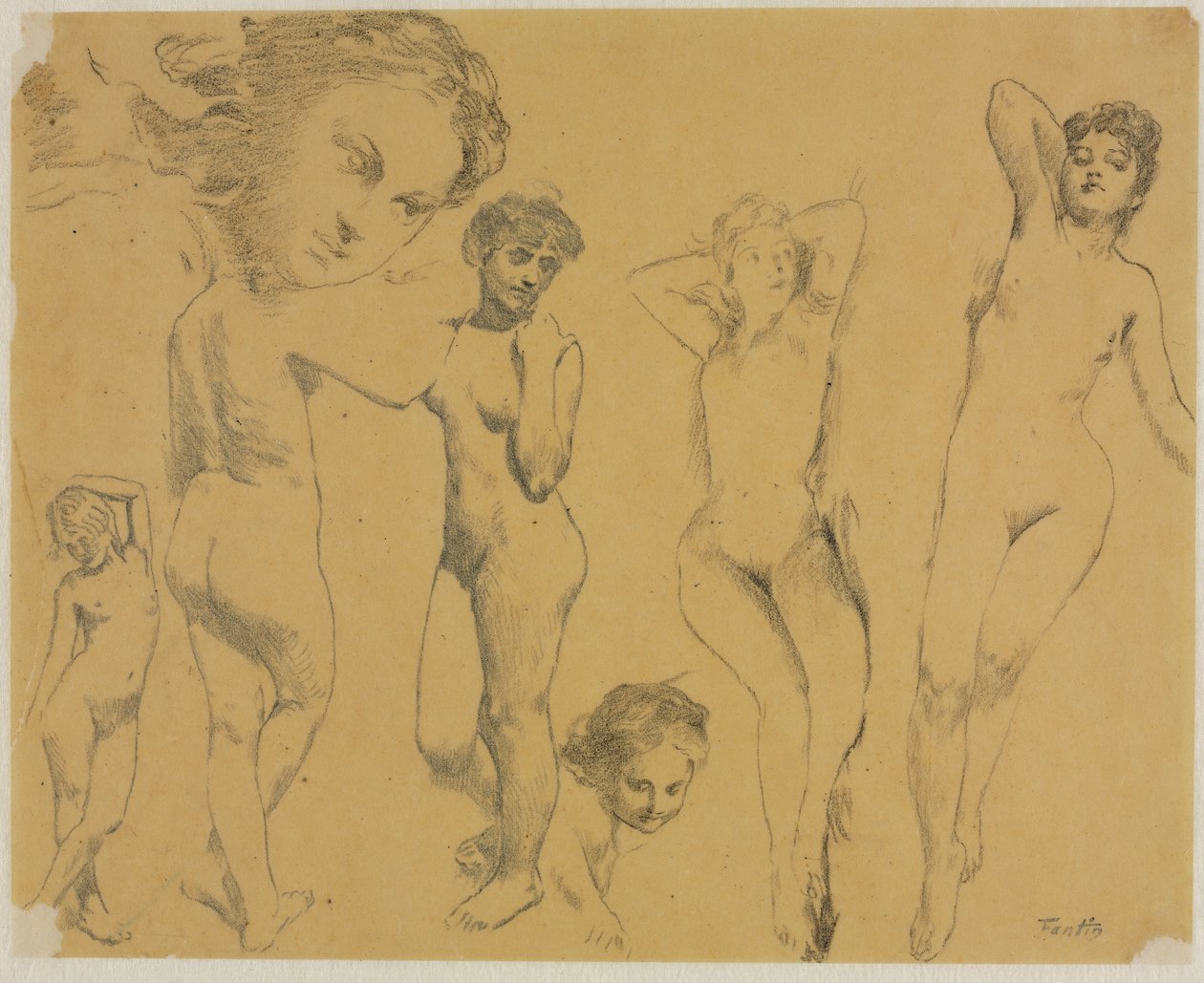 Badania aktów kobiecych autorstwa Ignace Henri Jean Fantin Latour