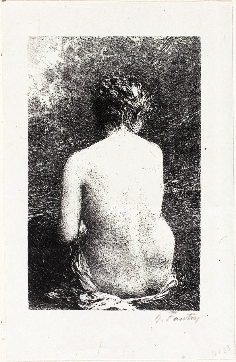 Studium siedzącej kobiety, widziane z tyłu autorstwa Ignace Henri Jean Fantin Latour