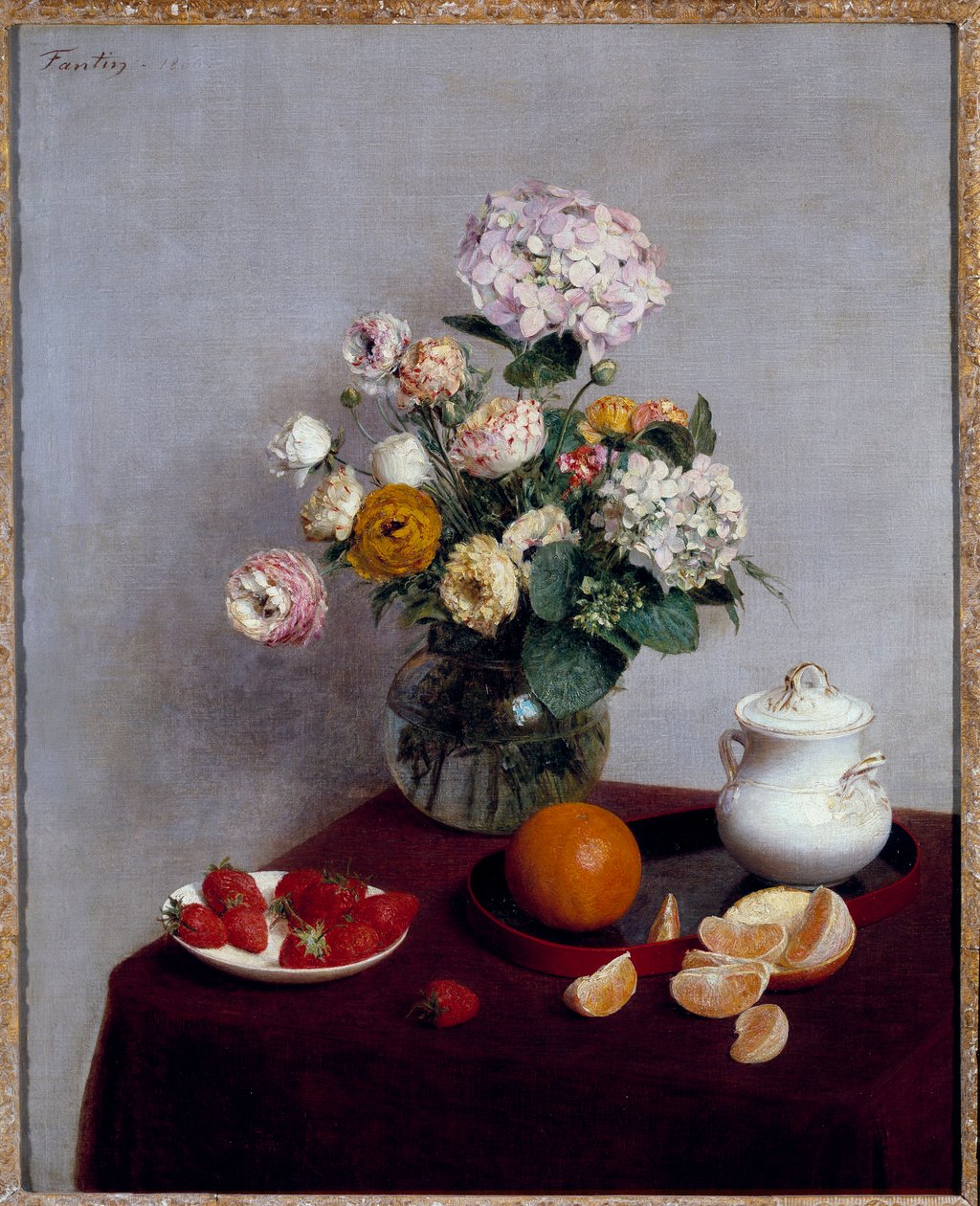 Letnie kwiaty i owoce Malarstwo Henri Fantina Latour (Fantin-Latour autorstwa Ignace Henri Jean Fantin Latour