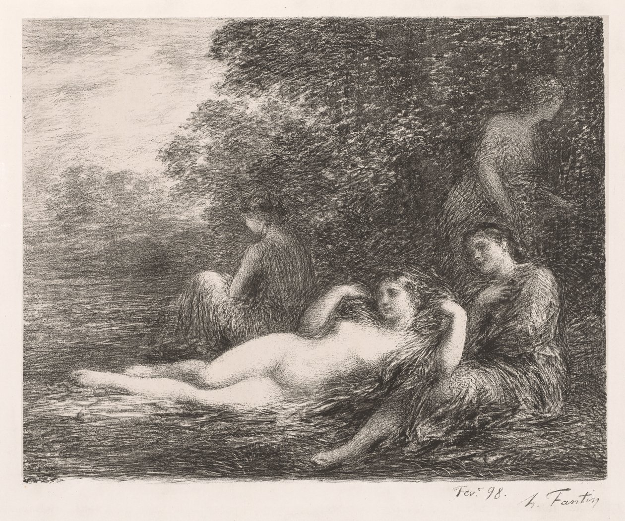Kąpiący się autorstwa Ignace Henri Jean Fantin Latour