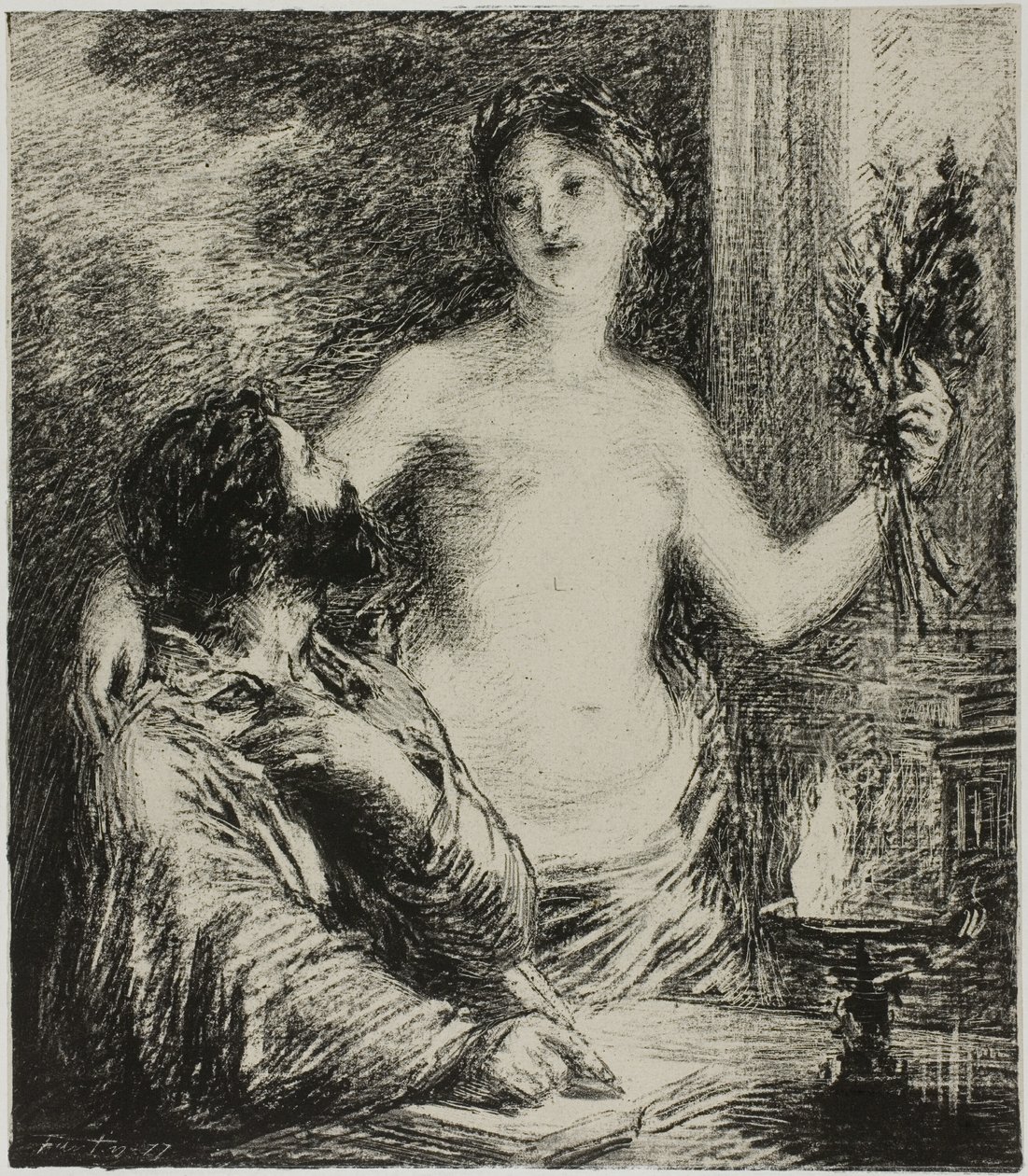 Muzyk autorstwa Ignace Henri Jean Fantin Latour