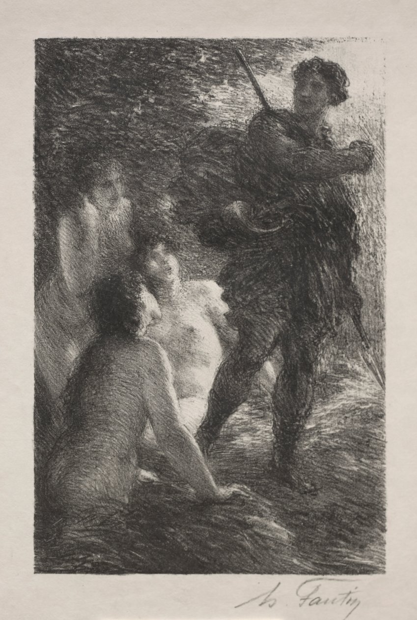Zmierzch bogów, akt III: Zygfryd i panny nadreńskie autorstwa Ignace Henri Jean Fantin Latour