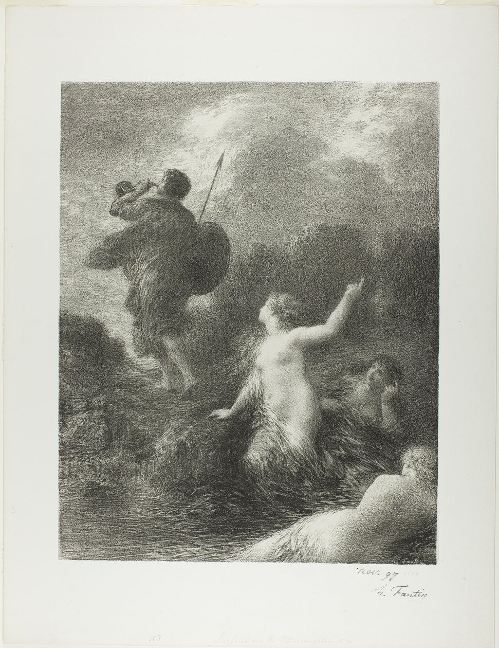 Zmierzch bogów: Zygfryd i panny nadreńskie autorstwa Ignace Henri Jean Fantin Latour