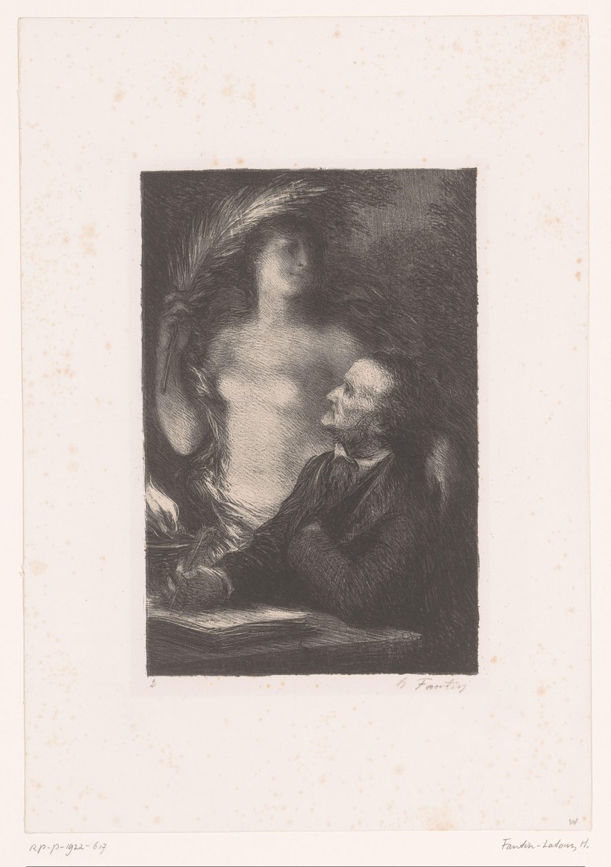 Wagner spogląda na swoją muzę La Muse Życie i twórczość Richarda Wagnera (tytuł serii) autorstwa Ignace Henri Jean Fantin Latour