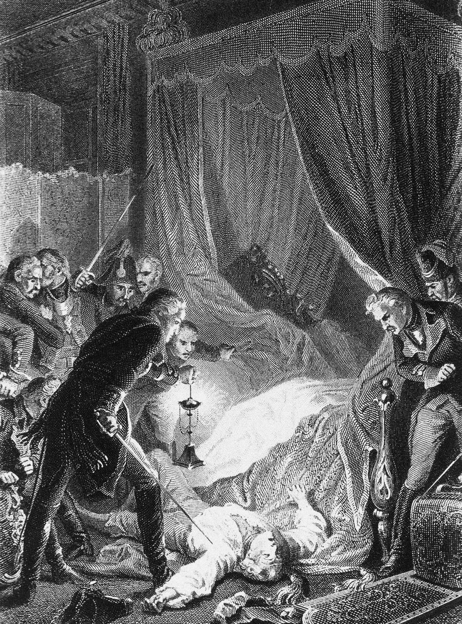 Zabójstwo cara Pawła I 12 marca 1801, 1874 r. autorstwa Henri Felix Emmanuel Philippoteaux