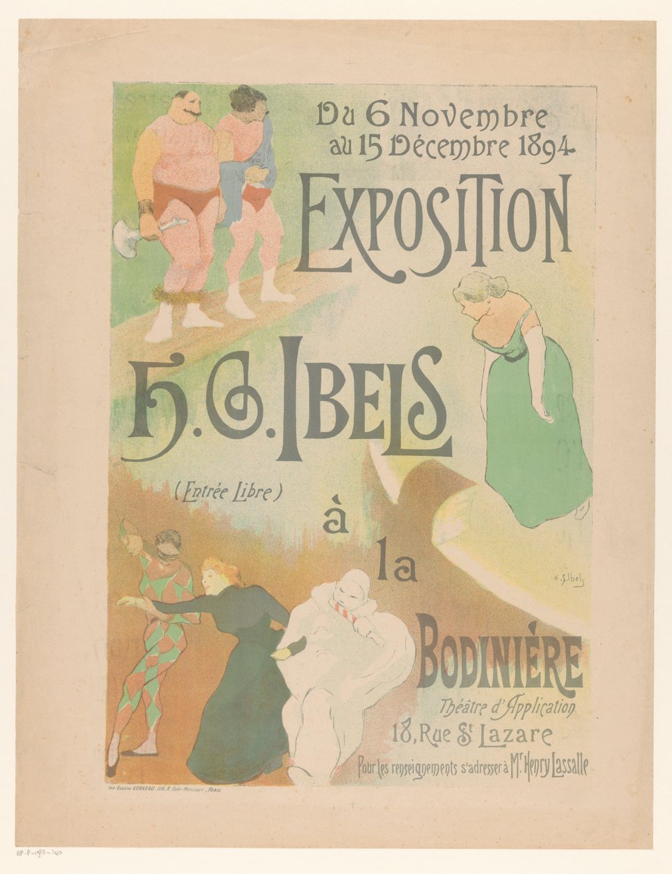 Plakat wystawy H.G. Ibels w teatrze La Bodinière Wystawa H.G. Ibels à la Bodinière (tytuł na obiekcie) autorstwa Henri Gabriel Ibels