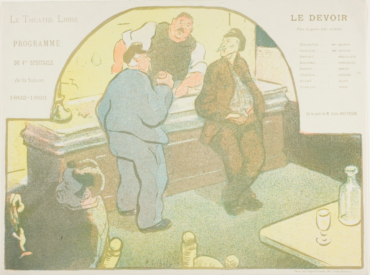 Czwarty występ: Le Devoir, dla Le Théatre Libre autorstwa Henri Gabriel Ibels