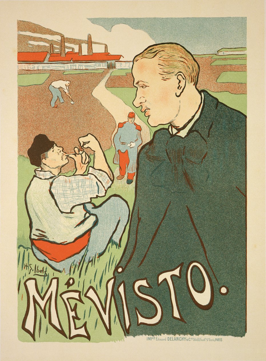 Reprodukcja plakatu reklamującego "Mevisto", Paryż autorstwa Henri Gabriel Ibels