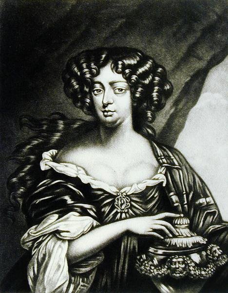 Portret Lady Sophii Bulkeley (fl.1688) grawerowany przez Roberta Dunkartona (1744-c.1817) z Illustrious Characters in British History (mezzotinta) autorstwa Henri Gascard