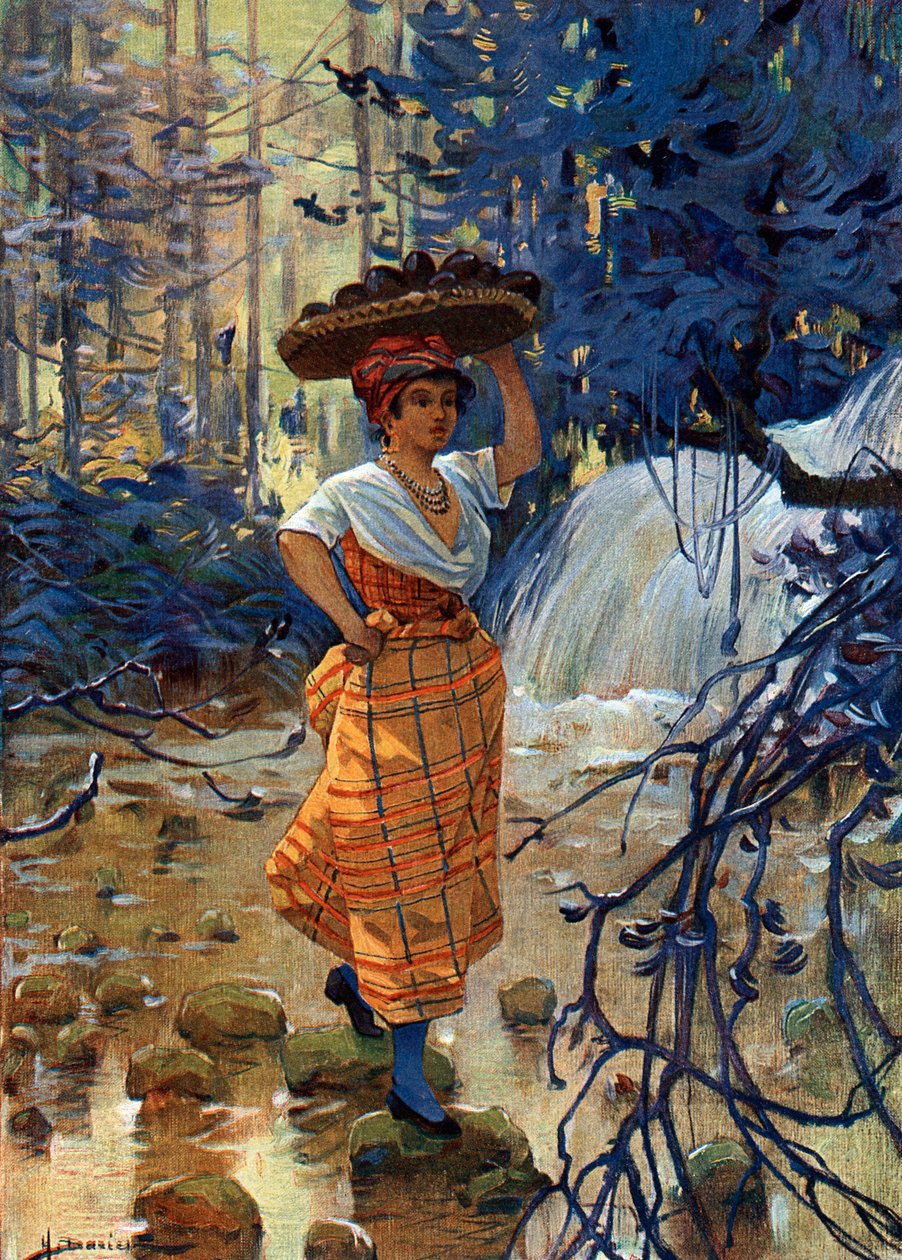 Portret kreolskiej młodej kobiety z Francuskich Antyli autorstwa Henri Gaston Darien