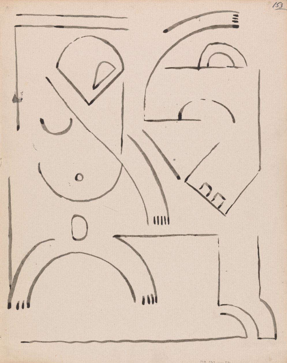 Kompozycja abstrakcyjna rysunku autorstwa Henri Gaudier Brzeska