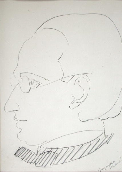 Alfred Wolmark (1877-1961) (ołówek na papierze) autorstwa Henri Gaudier Brzeska