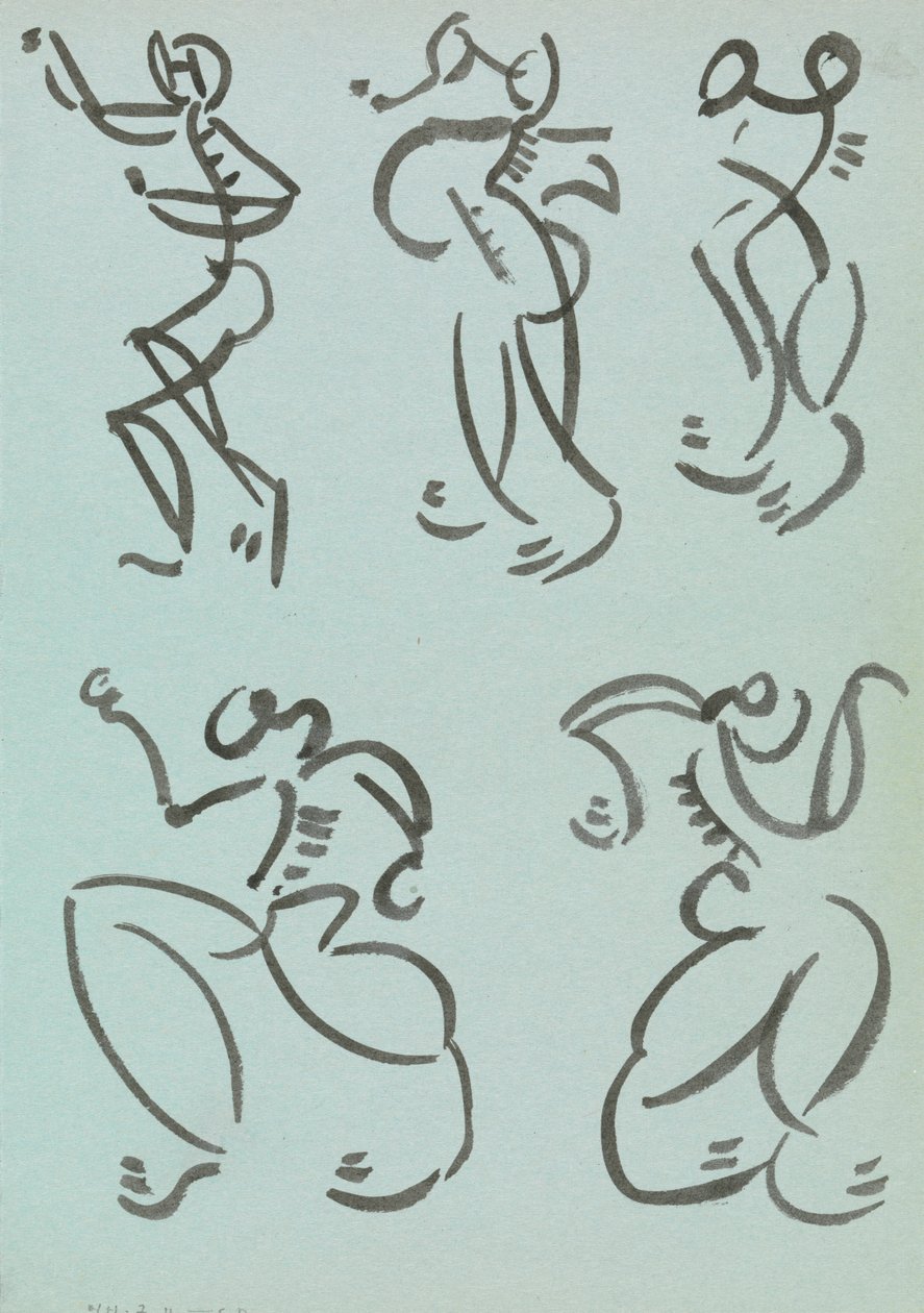 Pięć studiów figur tanecznych autorstwa Henri Gaudier Brzeska