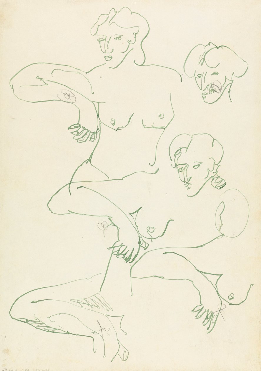 Pięć studiów kobiecej postaci autorstwa Henri Gaudier Brzeska