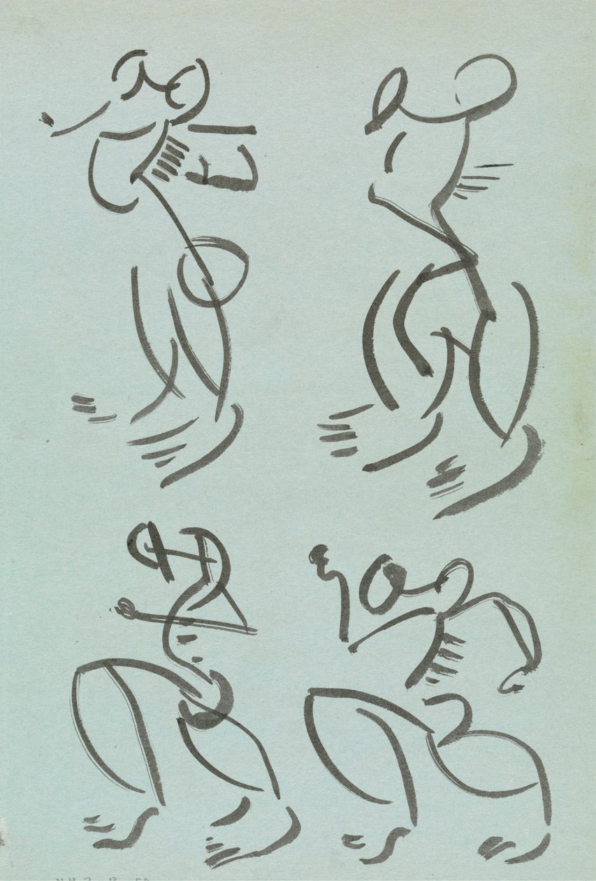 Cztery studia figur tanecznych autorstwa Henri Gaudier Brzeska