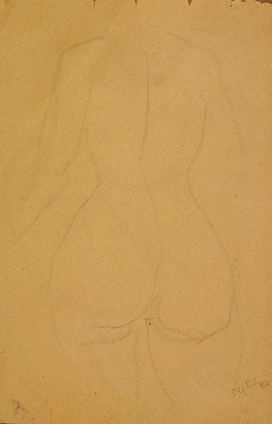 Akt kobiecy półpostaci (czarna kreda na papierze) autorstwa Henri Gaudier Brzeska