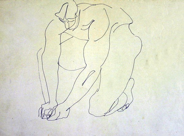 Mężczyzna nagi klęczący I autorstwa Henri Gaudier Brzeska