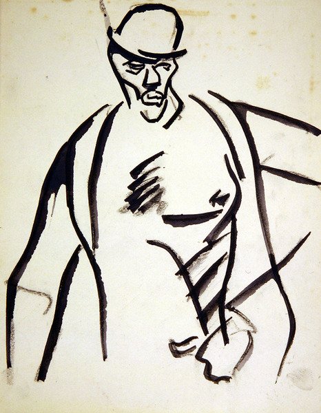 Mężczyzna w meloniku autorstwa Henri Gaudier Brzeska