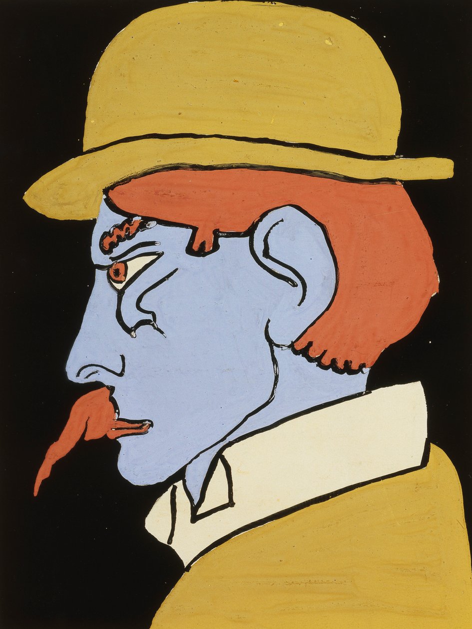 Mężczyzna z wąsami, profil, ok. 1911-12 autorstwa Henri Gaudier Brzeska