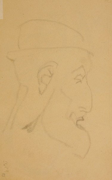 Portret starca, prawy profil autorstwa Henri Gaudier Brzeska