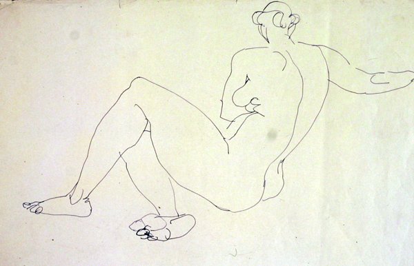 Półleżąca naga kobieca od tyłu autorstwa Henri Gaudier Brzeska