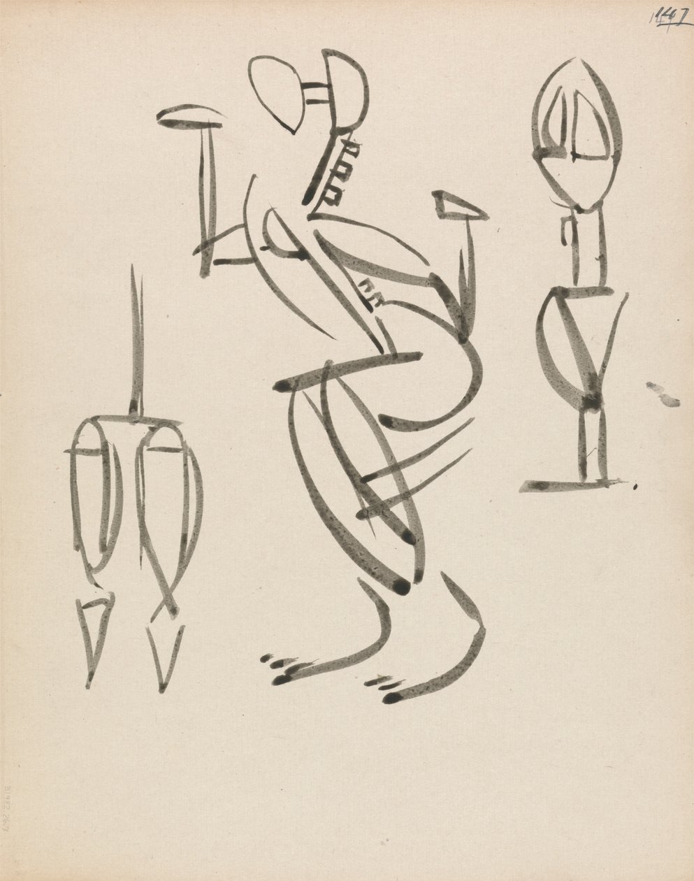 Trzy studia nad figurami autorstwa Henri Gaudier Brzeska