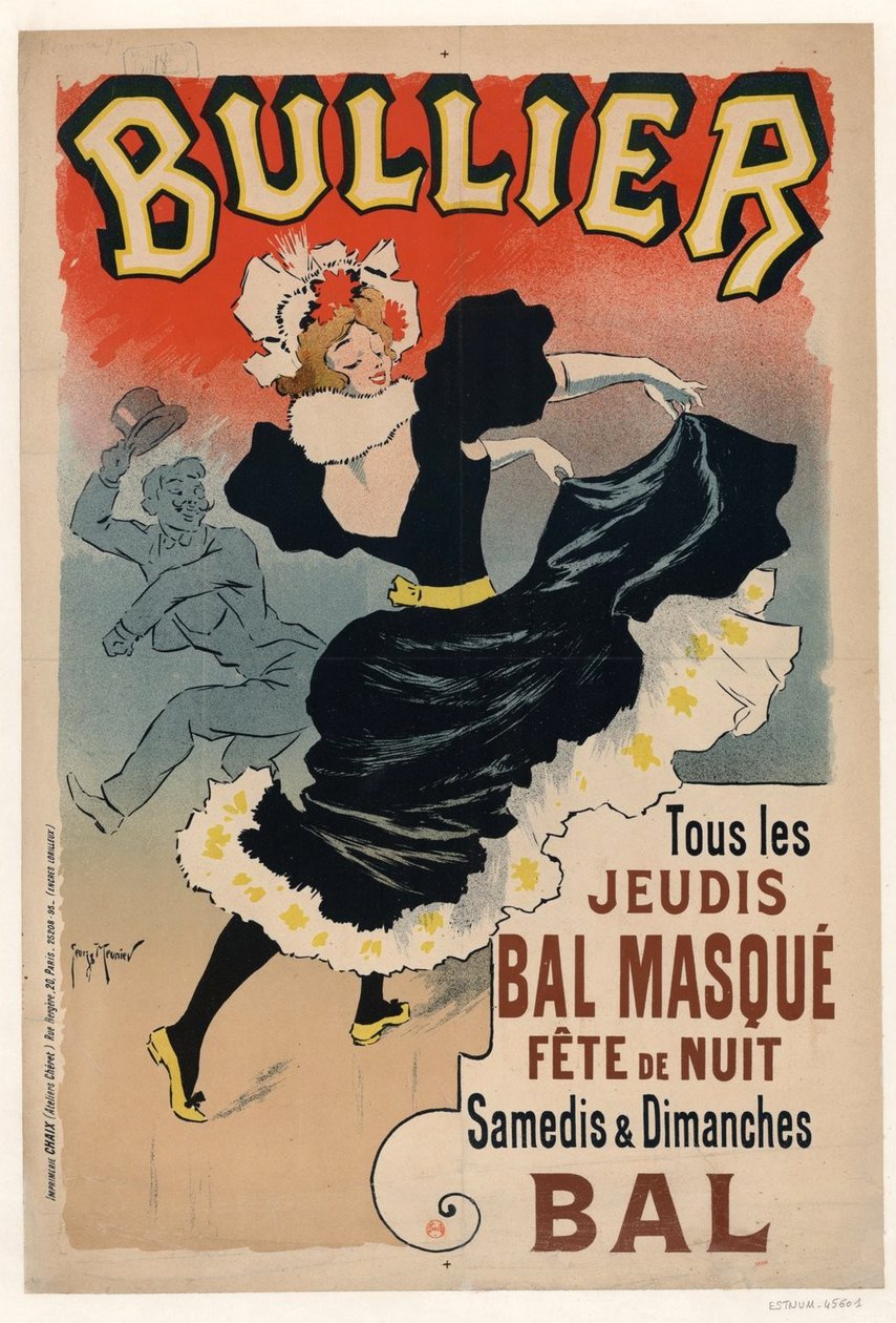 Bullier, bal maskowy w każdy czwartek, impreza nocna, 1896 r. autorstwa Henri Georges Meunier