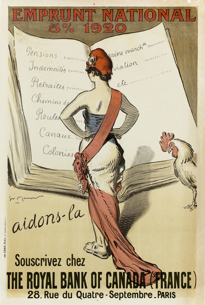 Subskrybuj w The Royal Bank of Canada France, 1920. autorstwa Henri Georges Meunier